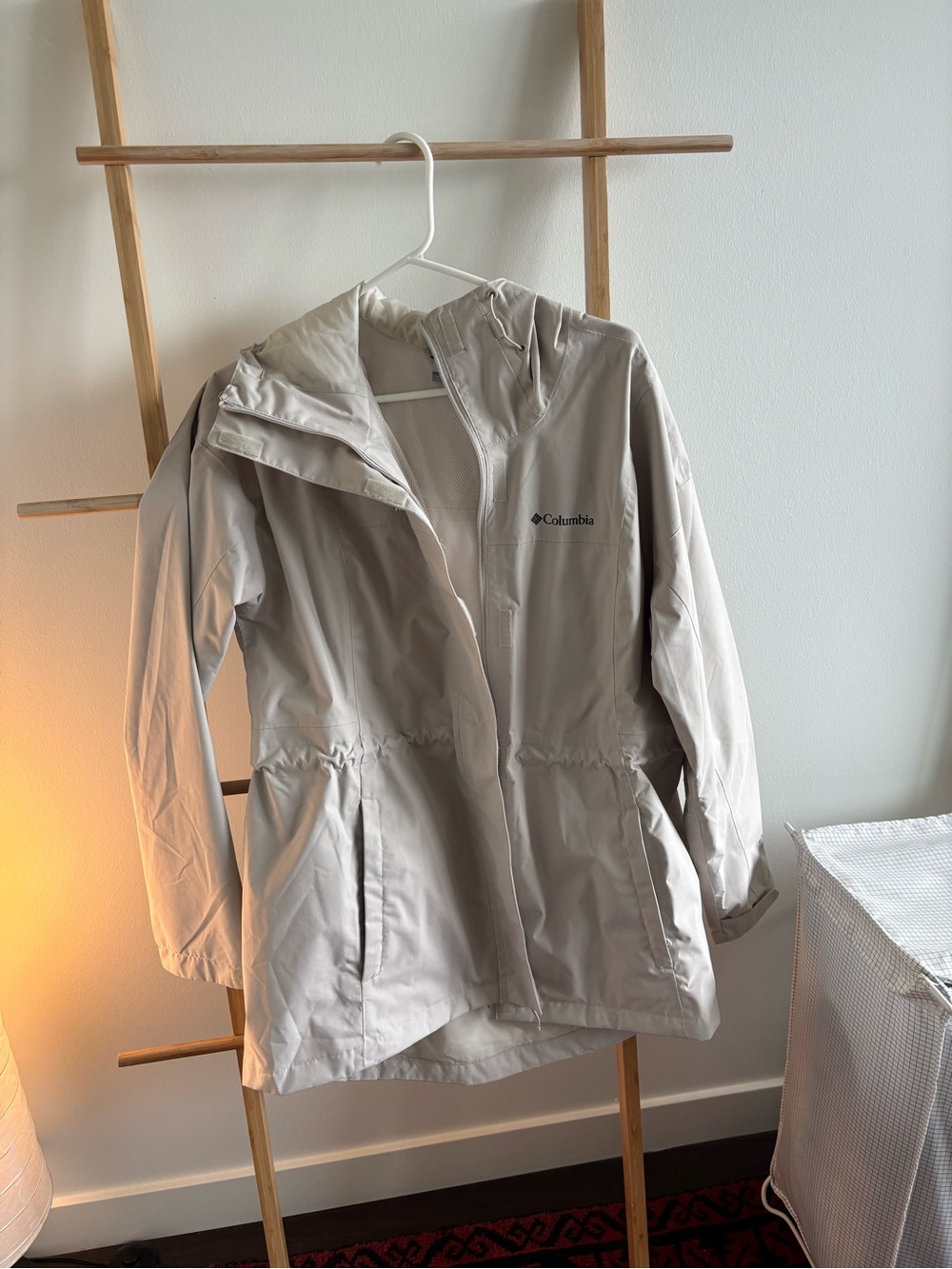 Columbia Women's Light Gray Hooded Trench Coat